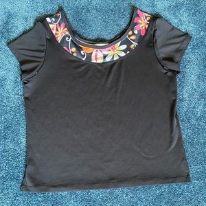 Silk Tee With Floral Design